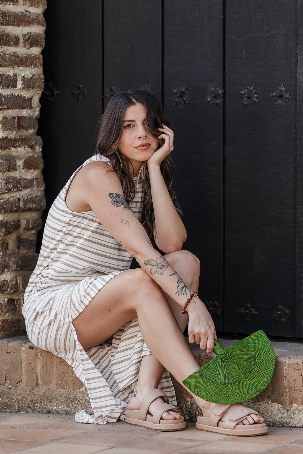 Vestido Lupe Ribs - Rayas Moca