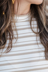 Vestido Lupe Ribs - Rayas Moca