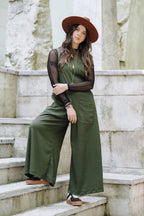 Overall Roma largo con bolsillos - Verde Militar