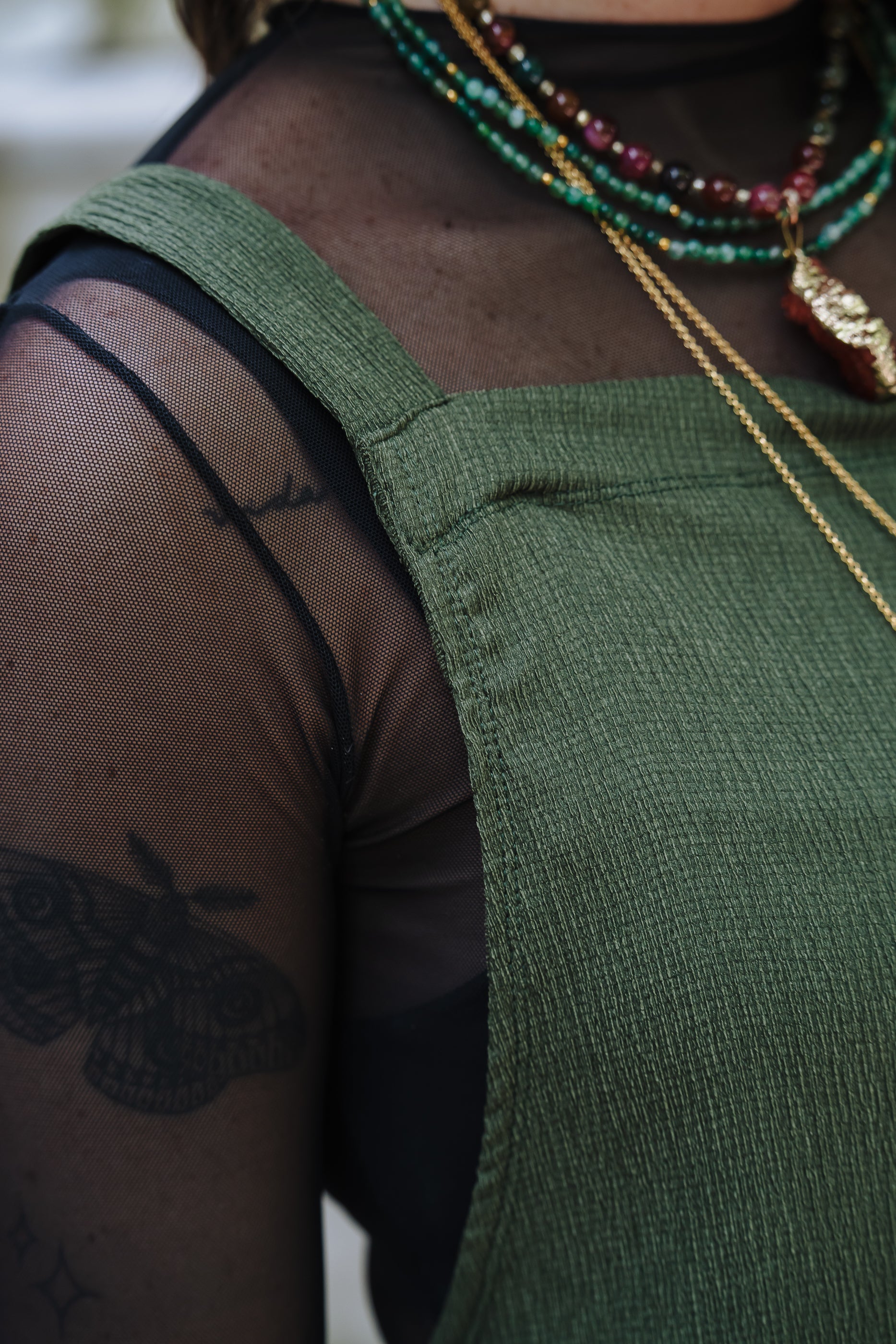 Overall Roma largo con bolsillos - Verde Militar