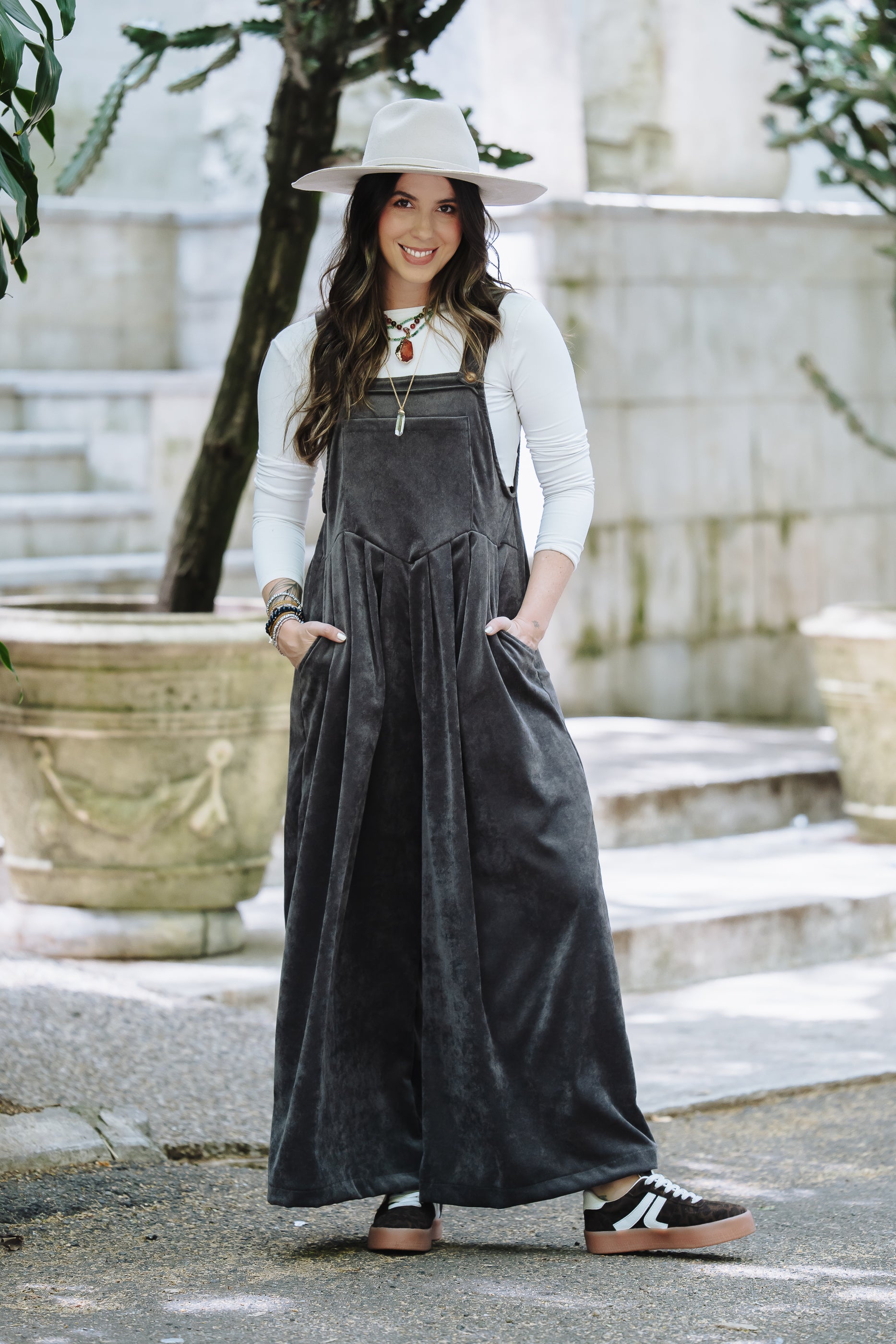 Overall Étnica corduroy sin mangas - Gris Plutón Imagen secundaria del producto