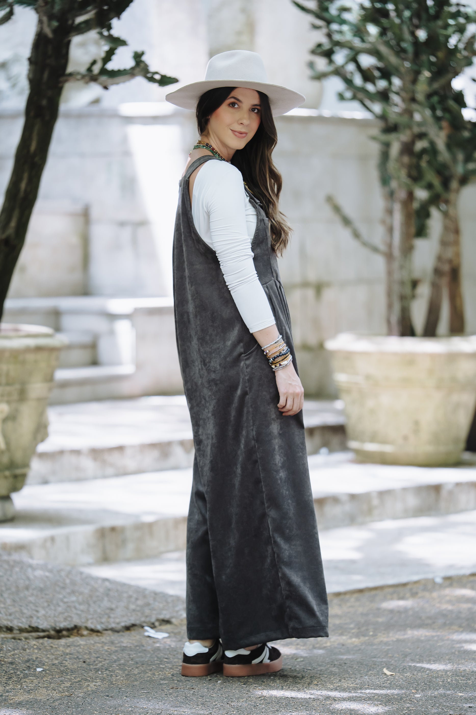 Overall Étnica corduroy sin mangas - Gris Plutón Imagen secundaria del producto