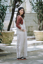 Overall Étnica corduroy sin mangas - Almendra