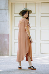 Vestido Alma multipropósito cuello en V o redondo - Avellana