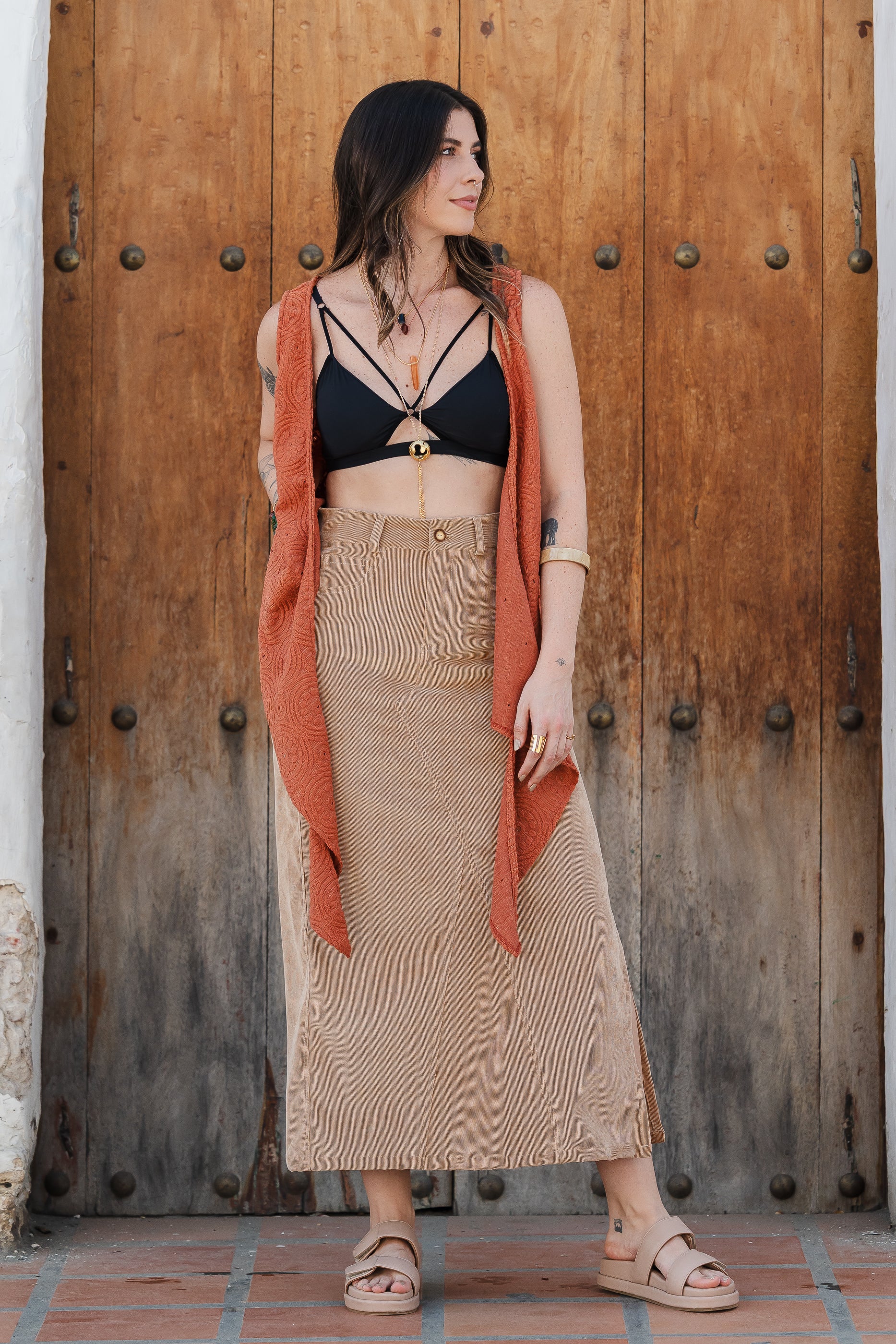 Blusa Chaleco Perla - Terracota