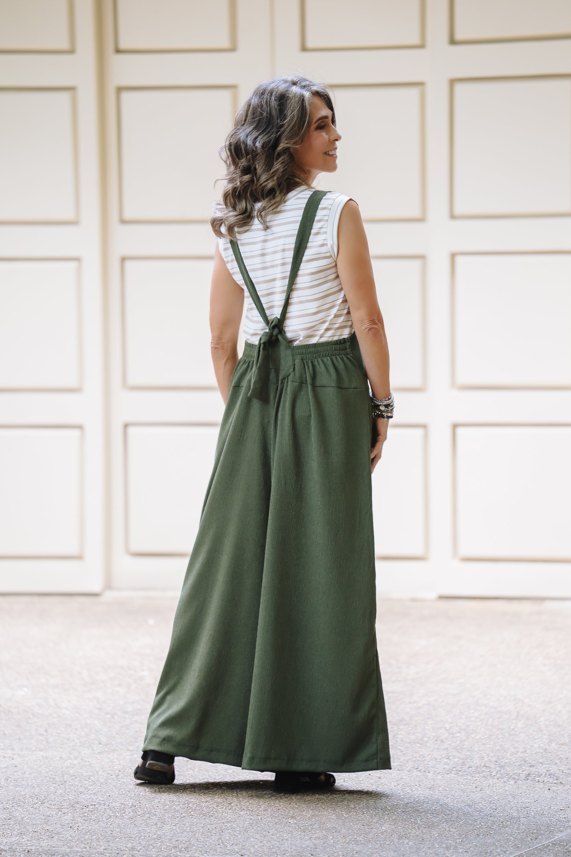 Overall Roma largo con bolsillos - Verde Militar