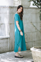 Vestido Alma multipropósito cuello en V o redondo - Azul Turquesa