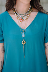 Vestido Alma multipropósito cuello en V o redondo - Azul Turquesa