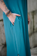 Vestido Alma multipropósito cuello en V o redondo - Azul Turquesa