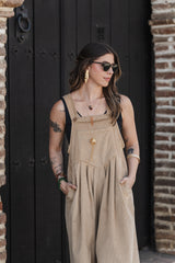 Overall Étnica corduroy sin mangas - Mantequilla