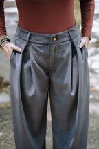 Pantalón Baggy Corduroy - Gris Plutón