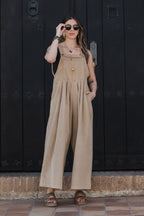 Overall Étnica corduroy sin mangas - Mantequilla