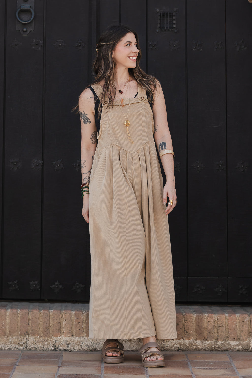 Overall Étnica corduroy sin mangas - Mantequilla