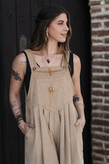 Overall Étnica corduroy sin mangas - Mantequilla