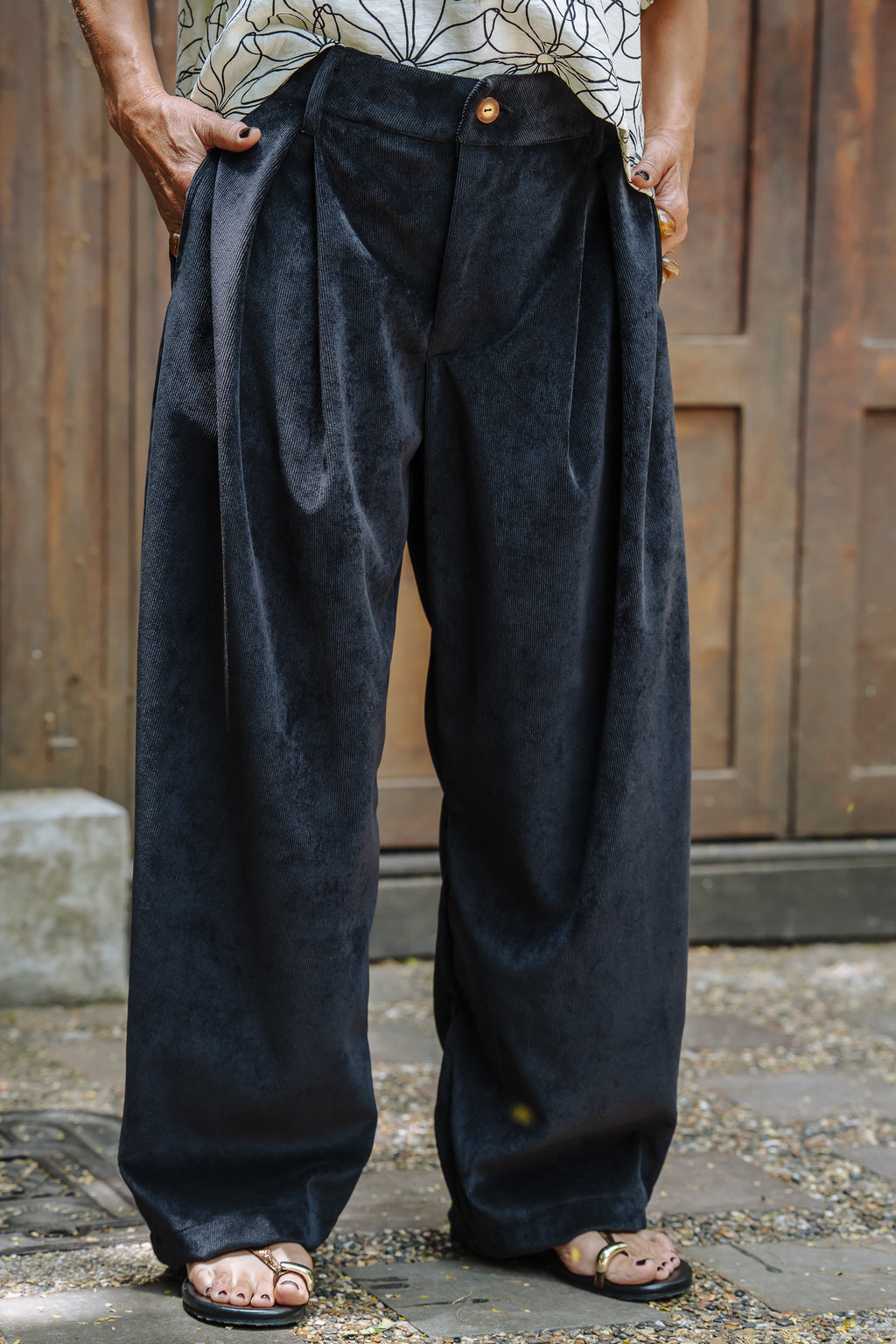 Pantalón Baggy Corduroy - Negro