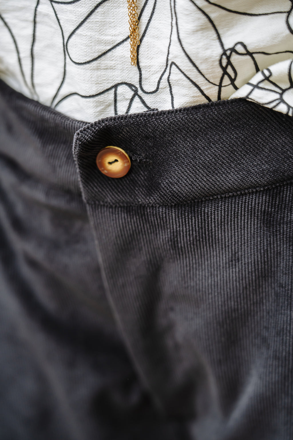 Pantalón Baggy Corduroy - Negro