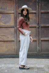 Pantalón Baggy Corduroy - Almendra