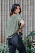 Blusa Amalia con mangas cuello redondo - Verde Brisado