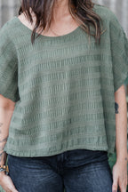 Blusa Amalia con mangas cuello redondo - Verde Brisado