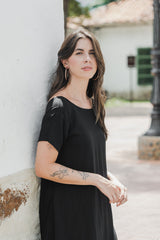 COMBO! Blusa Boho Blanca + Vestido Alma multi negro