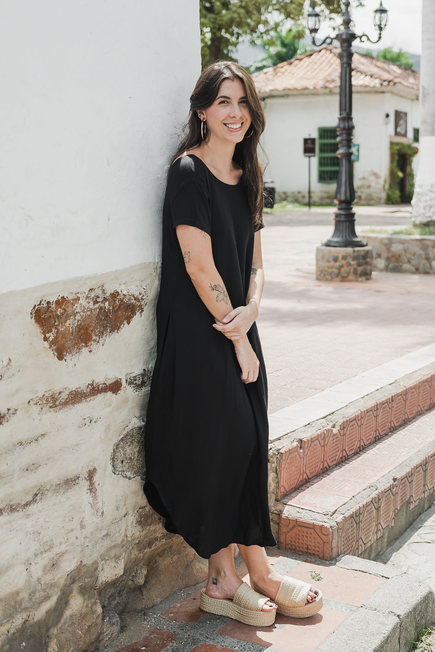Vestido Alma multi cuello en v o redondo - Negro