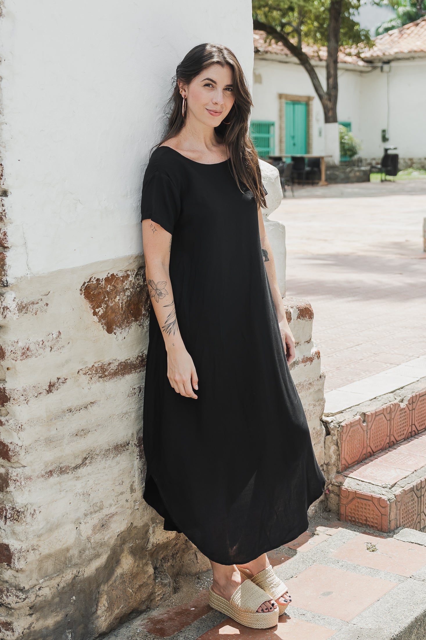 Vestido Alma multi cuello en v o redondo - Negro
