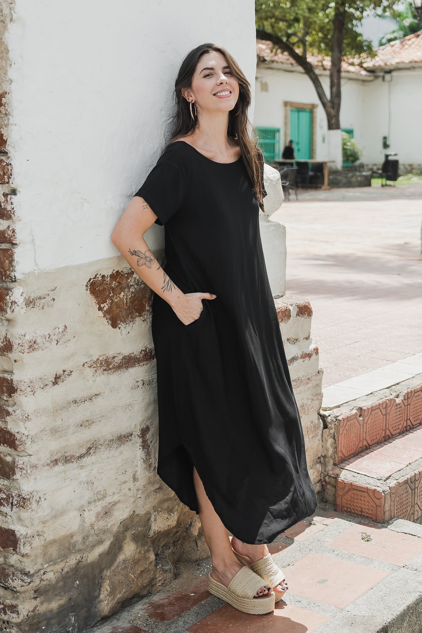 COMBO! Blusa Boho Blanca + Vestido Alma multi negro