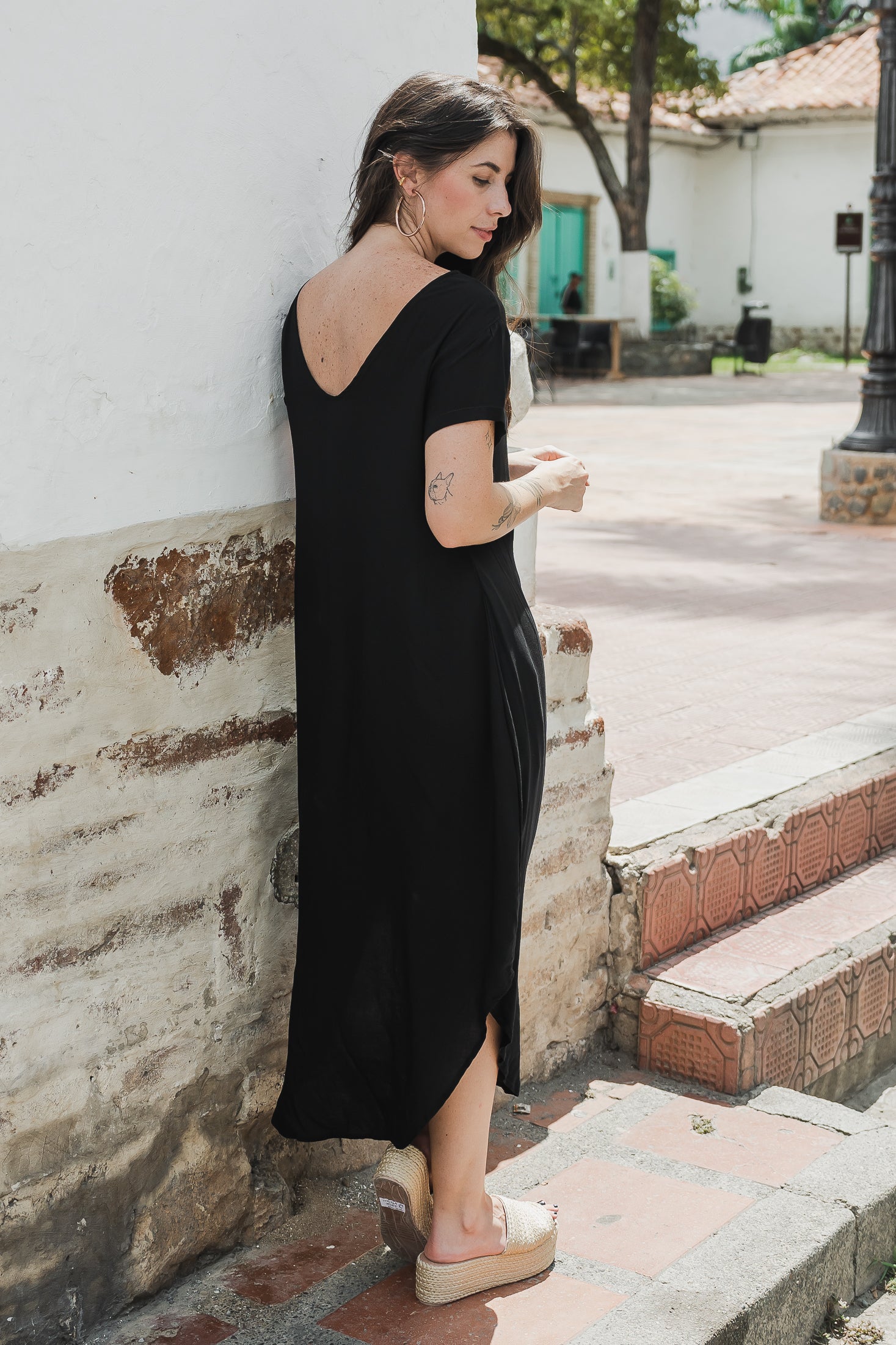 Vestido Alma multi cuello en v o redondo - Negro