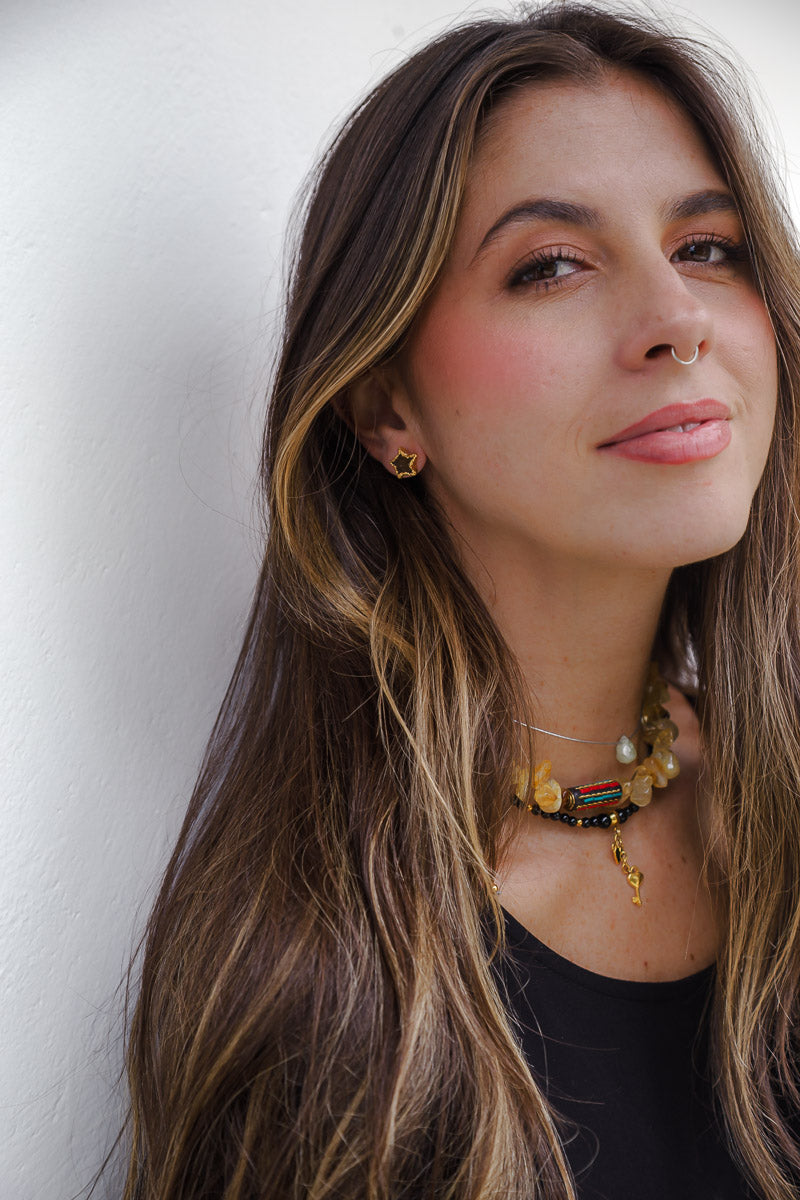 Aretes Drusa de Ágata