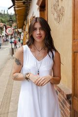 Enterizo Bahia Chalis sin mangas bota amplia - Blanco