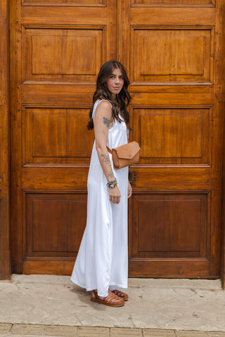 Vestido maxi vera manga larga con aberturas - Flor del olivo