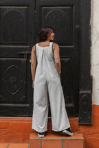 Overall Étnica corduroy sin mangas - Ceniza