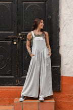 Overall Étnica corduroy sin mangas - Ceniza