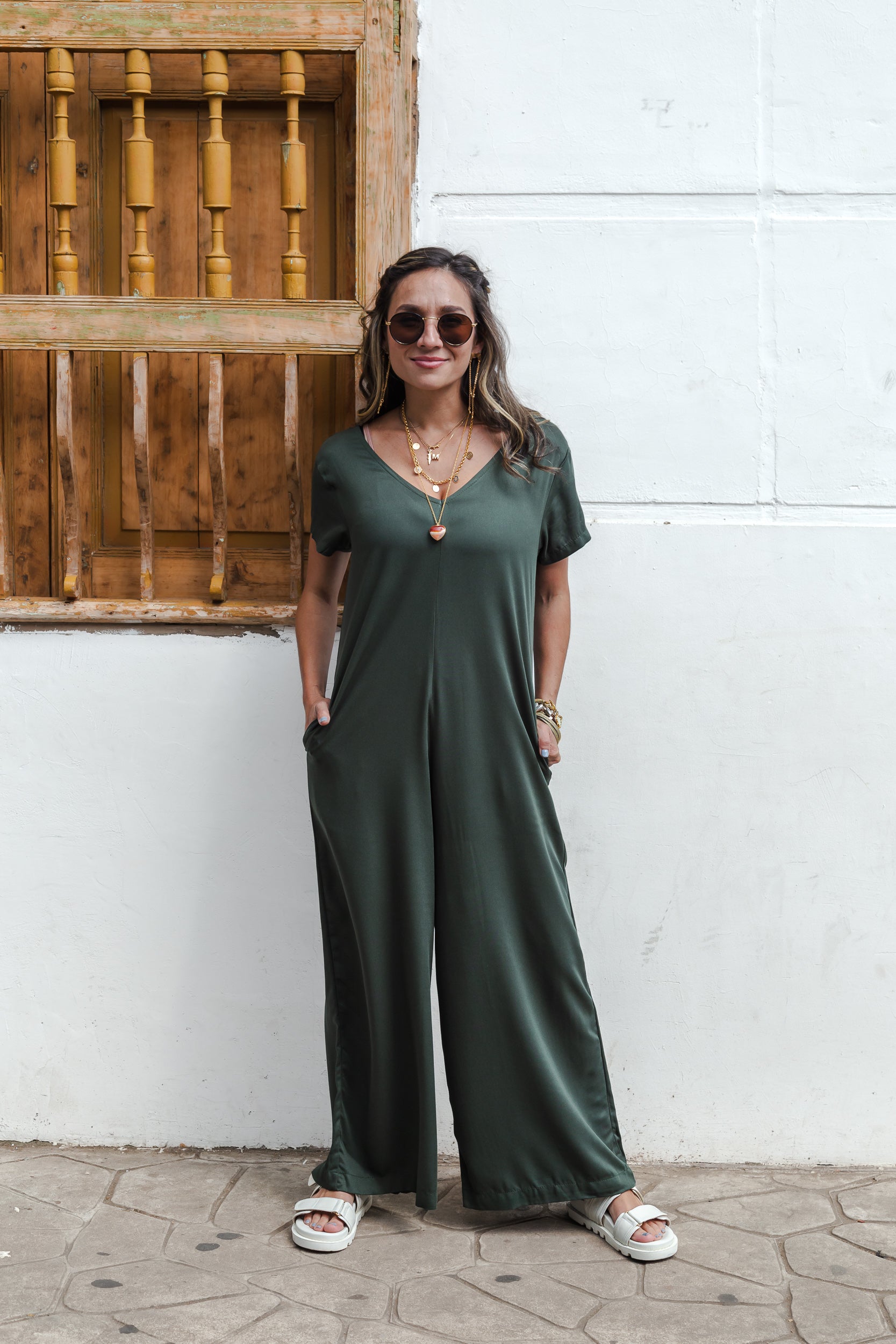 Enterizo Alma con mangas - Verde Militar
