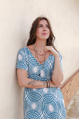 Enterizo Alma con mangas - Estampado Espiral Azul
