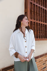 COMBO! Blusa Boho Blanca + Vestido Alma multi negro