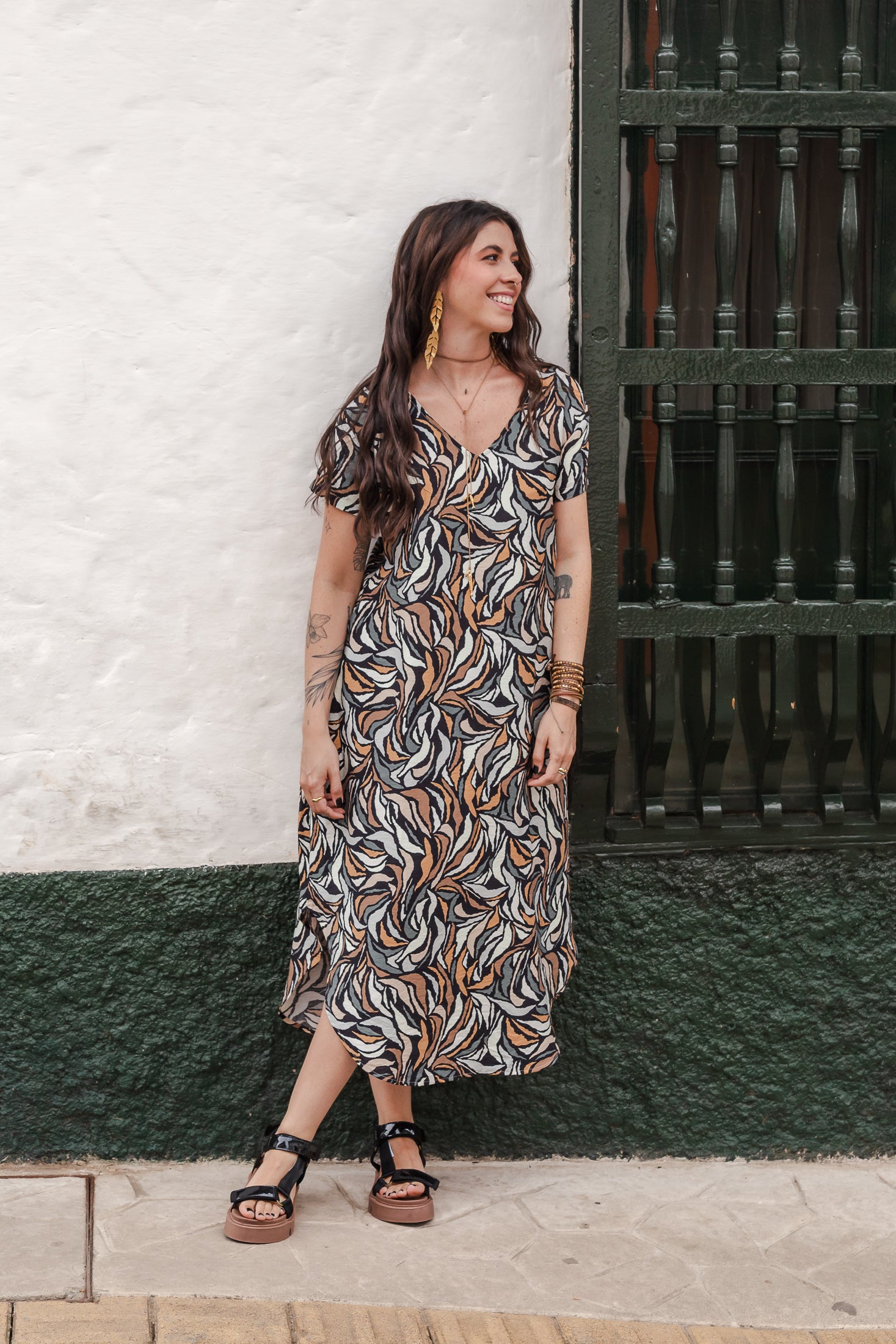 Vestido Alma cuello en v o redondo  - Raices Tierra