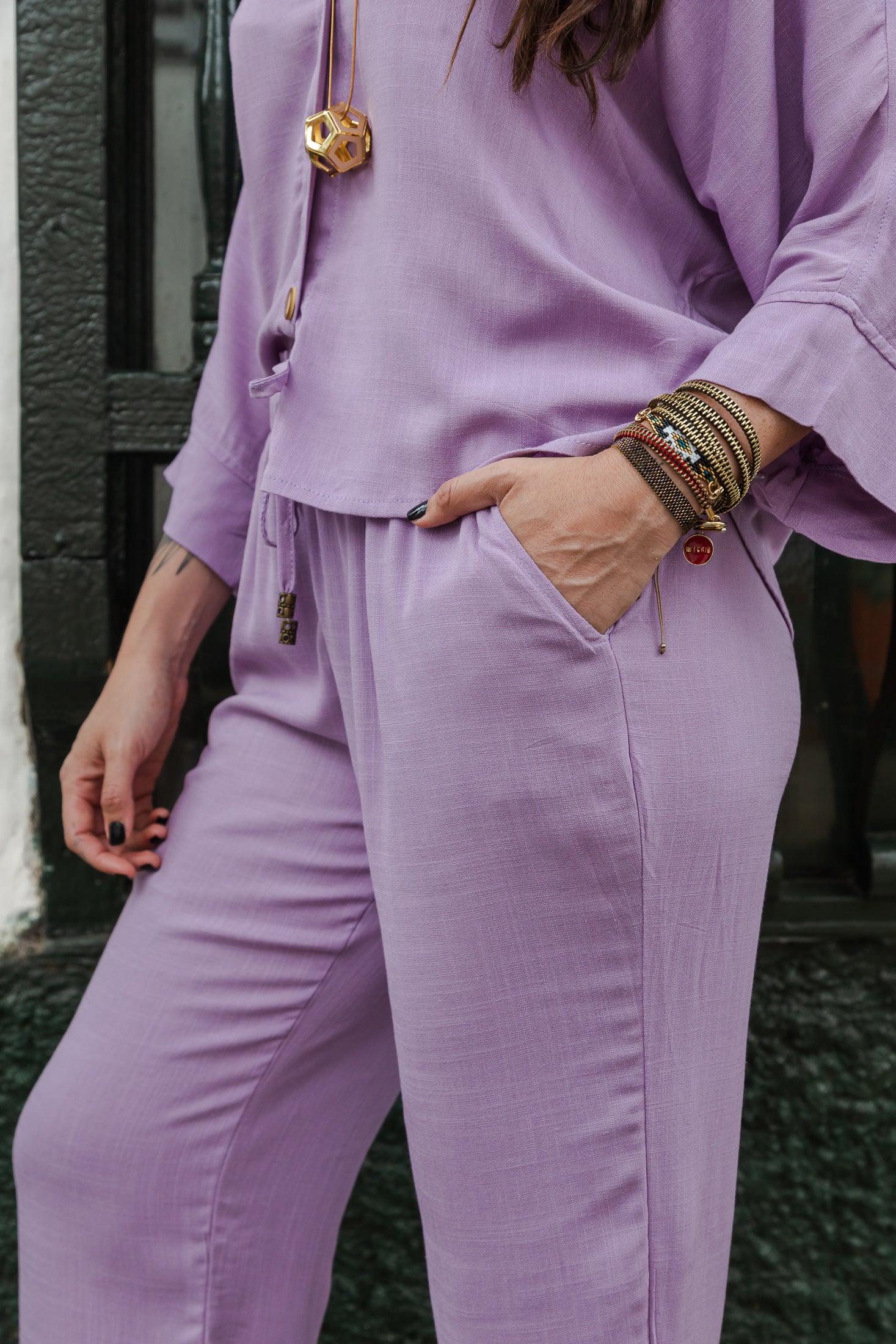 Pantalón Margaret con bolsillos - Lila