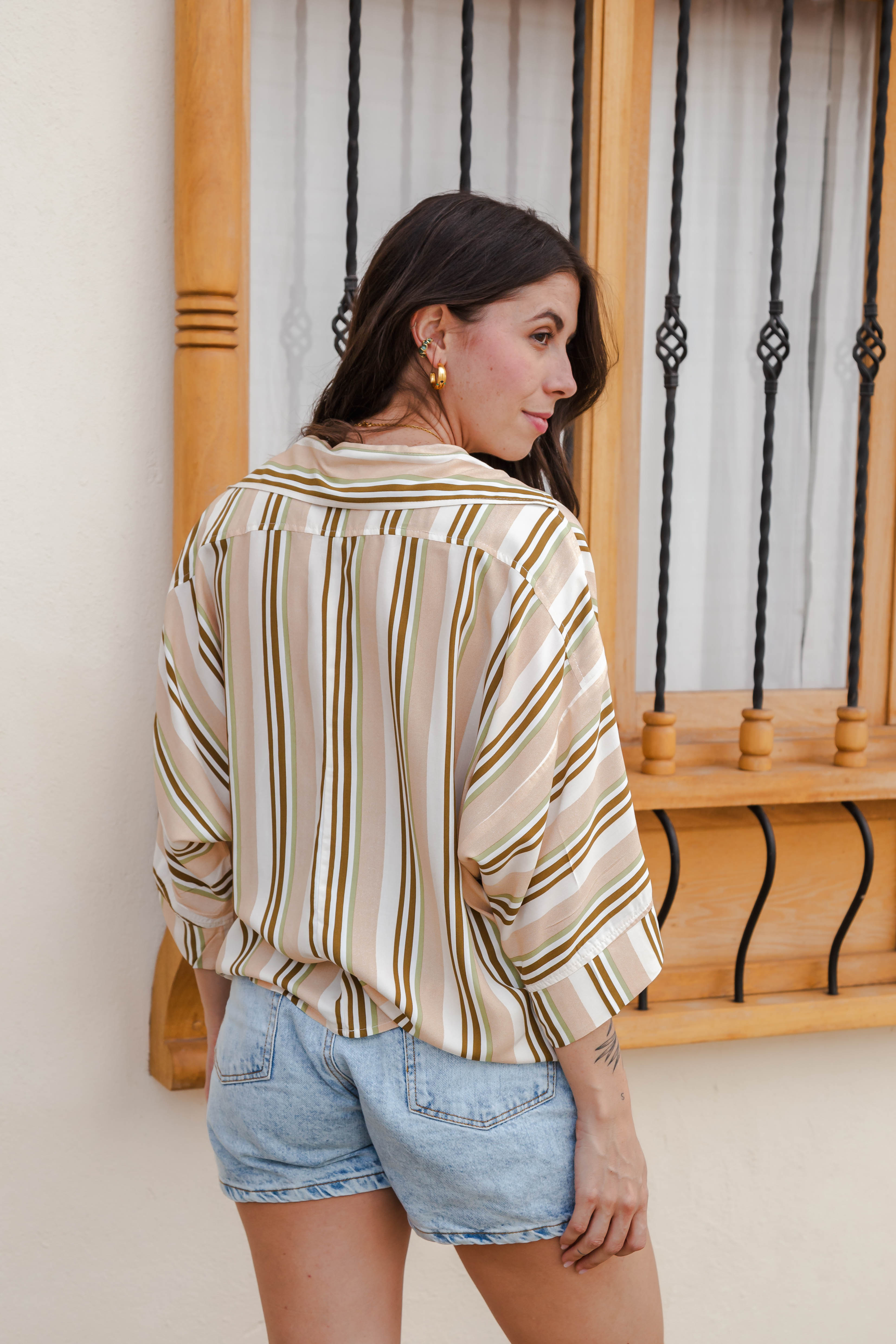Blusa Boho manga 3/4  - Rayas Boho