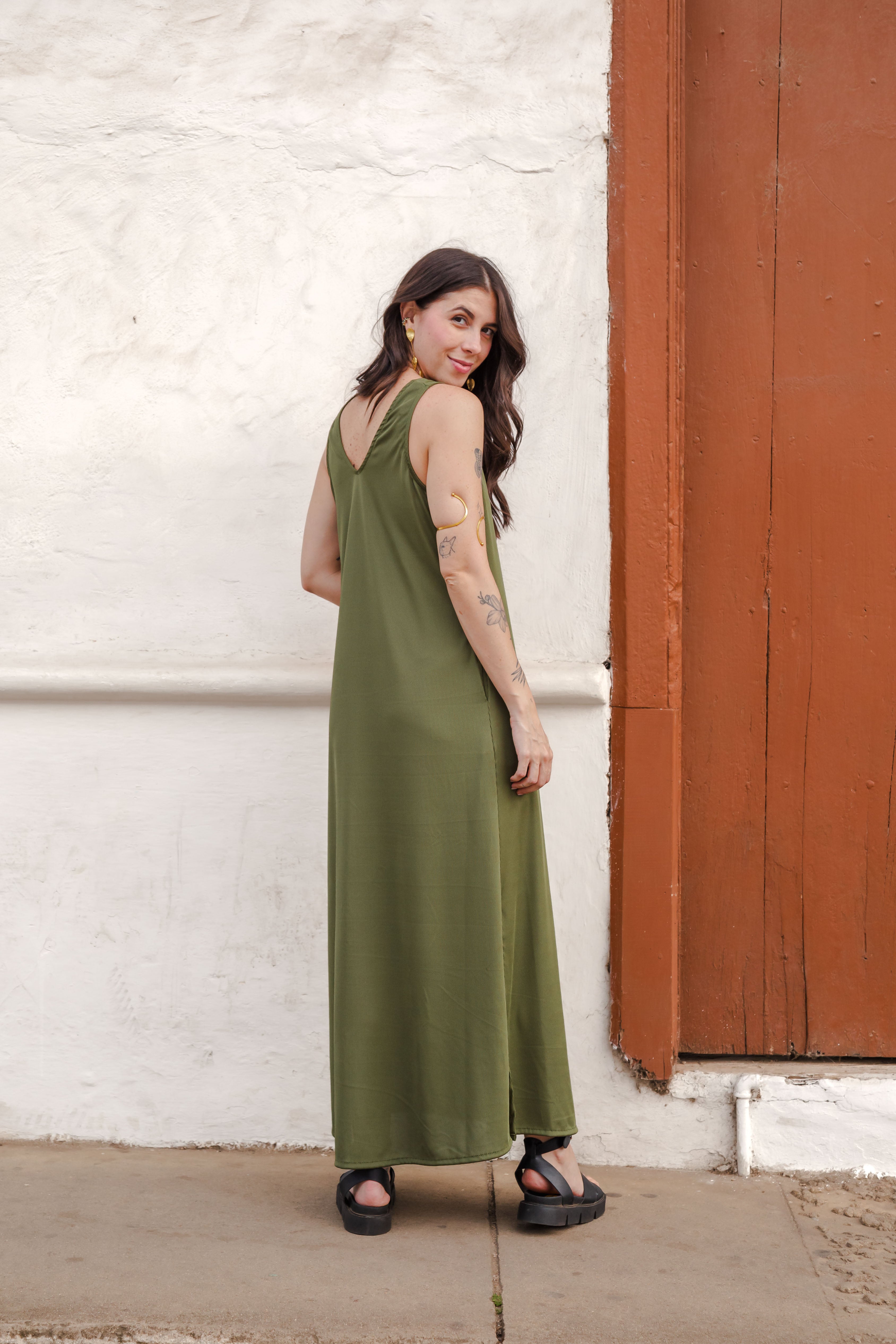 Vestido Largo sin mangas - Verde