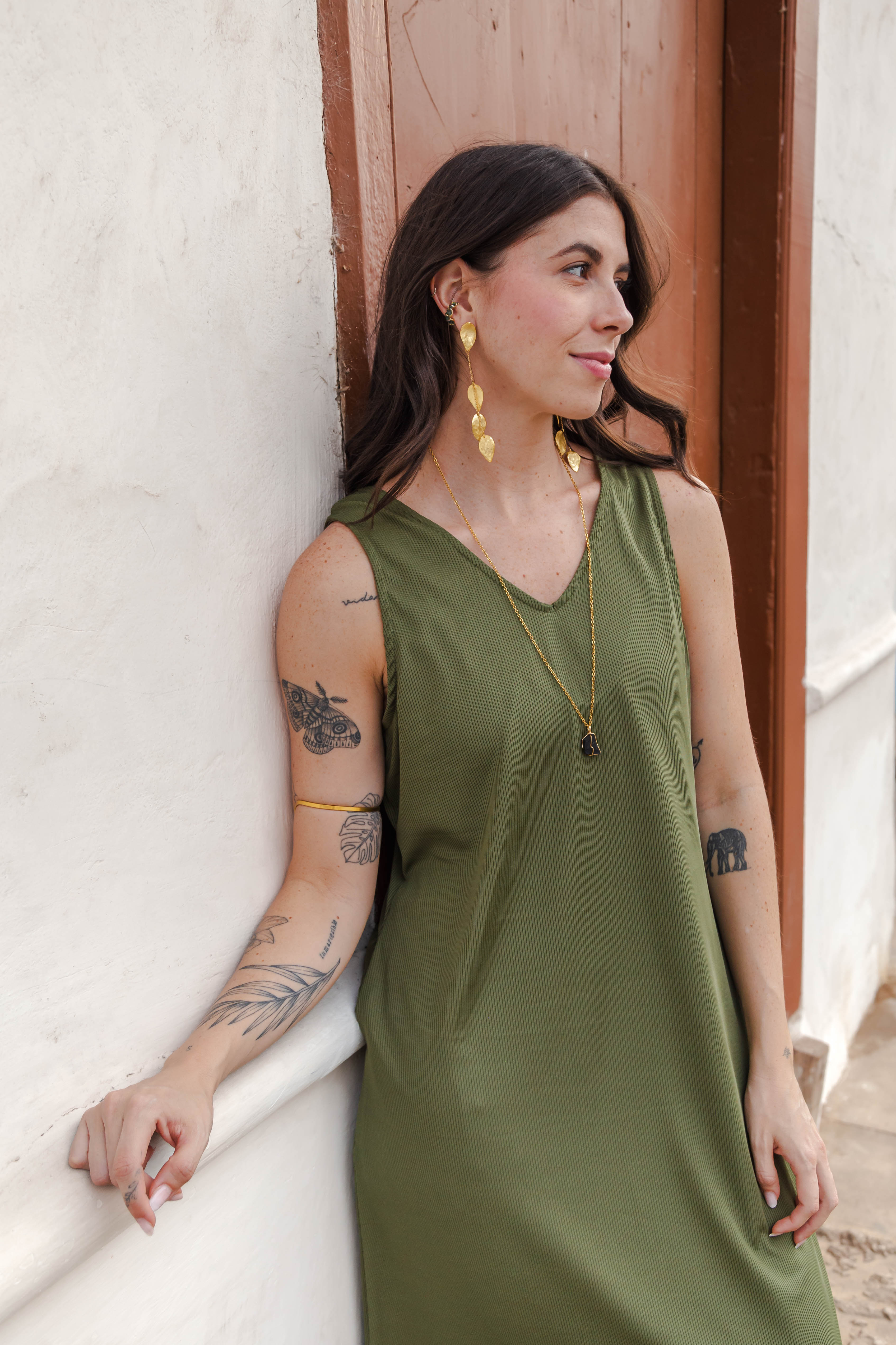 Vestido Largo sin mangas - Verde