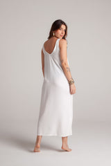 Vestido Flora sin mangas con bolsillos - Color Blanco hueso