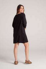 Vestido Carlota corto manga 3/4 - Negro