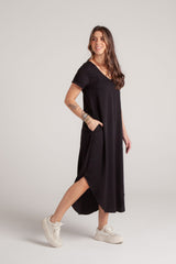 Vestido Alma multi cuello en v o redondo - Negro