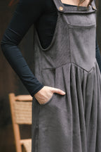 Overall Étnica corduroy sin mangas - Gris Plutón