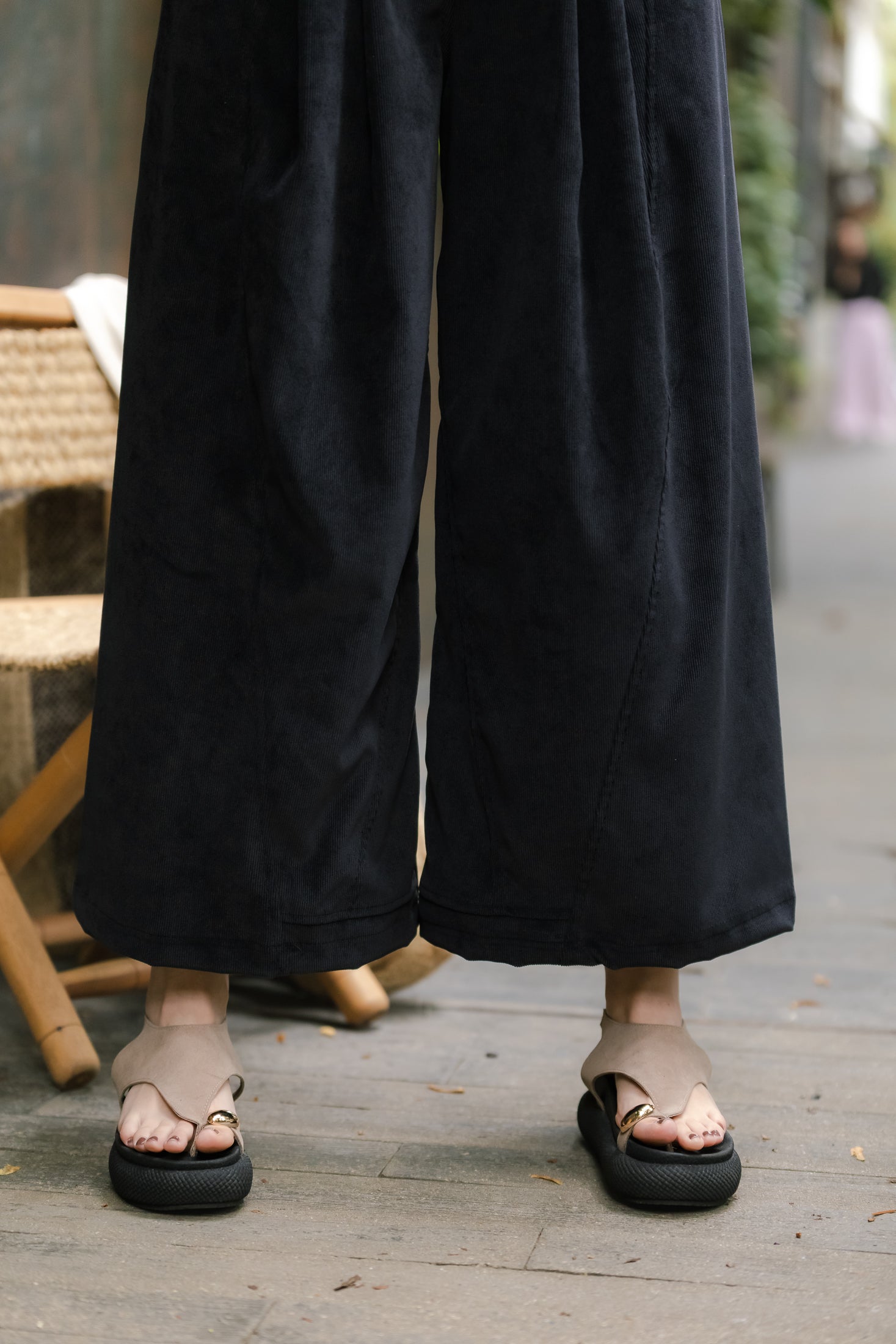Pantalón corduroy malibú - Negro