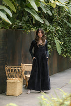 Overall Étnica corduroy sin mangas - Negro