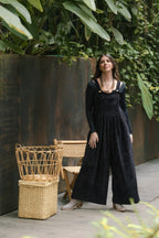 Overall Étnica corduroy sin mangas - Negro