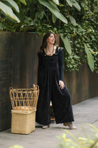 Overall Étnica corduroy sin mangas - Negro