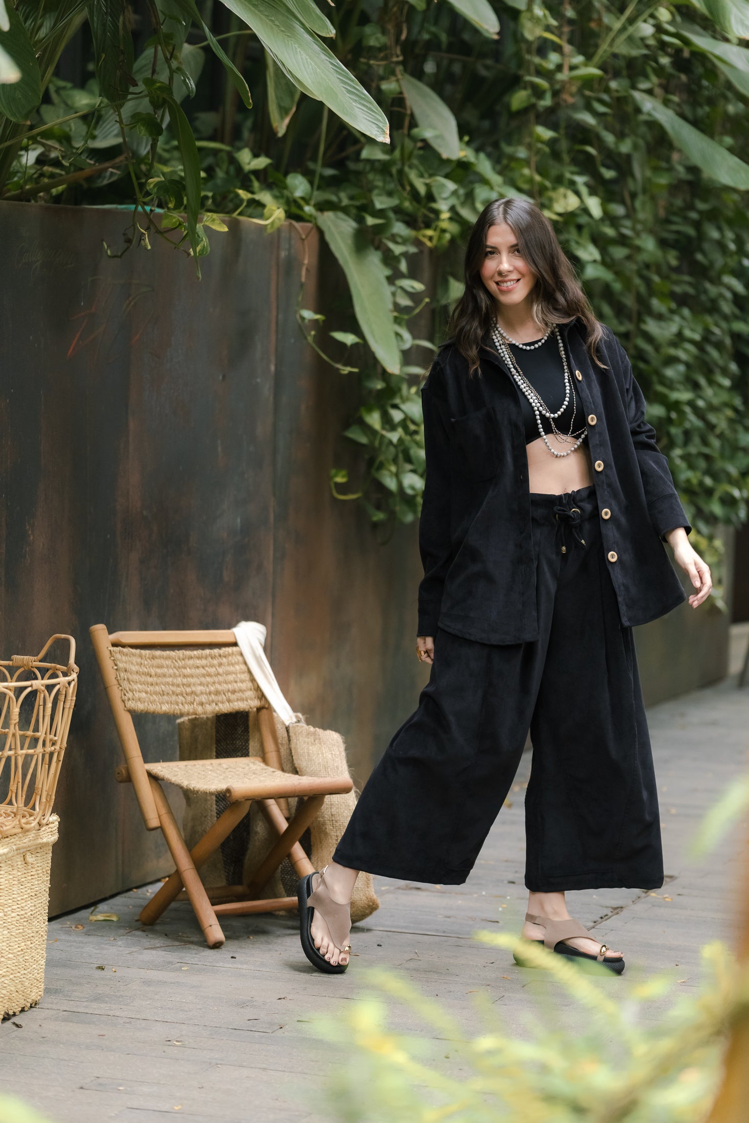 Pantalón corduroy malibú - Negro